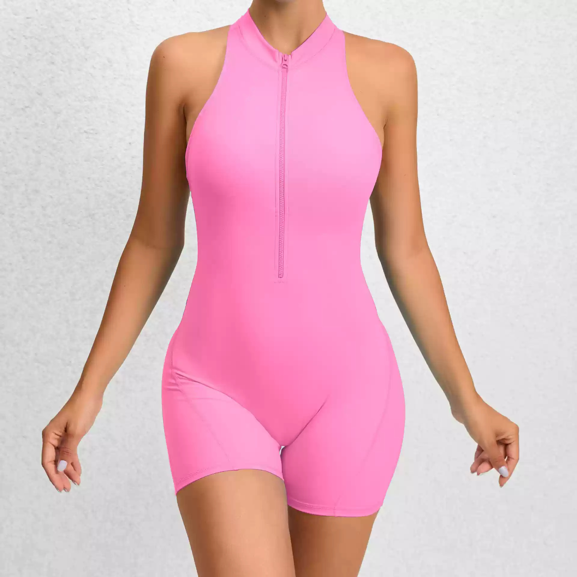 Summer New Style Backless Tight-Fitting Quick-Drying Butt-Showing Jumpsuit Fitness Pants Women's Running Sports Training Dance Yoga Clothes
