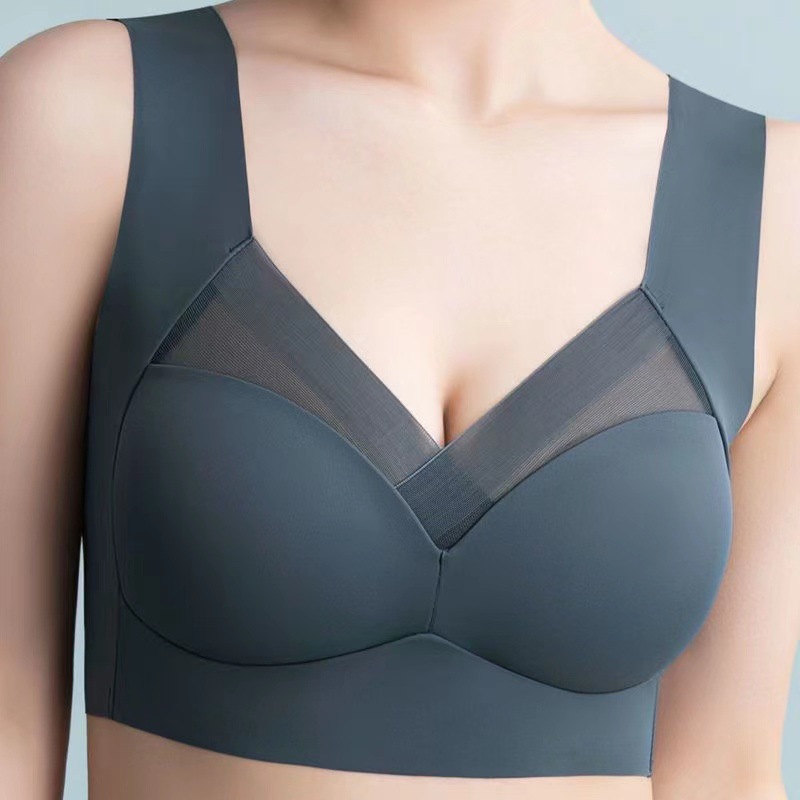 Picture of Spring and Summer Seamless Push-up Underwear Women's Small Chest Thin Adjustable Anti-sagging Paramilia Non-rimless Fixed Cup