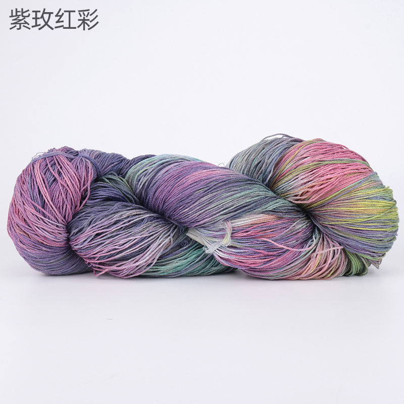 Picture of Cross-border hot-selling segment dyed Tencel flax thread handmade diy color halo fashion yarn wool group wholesale