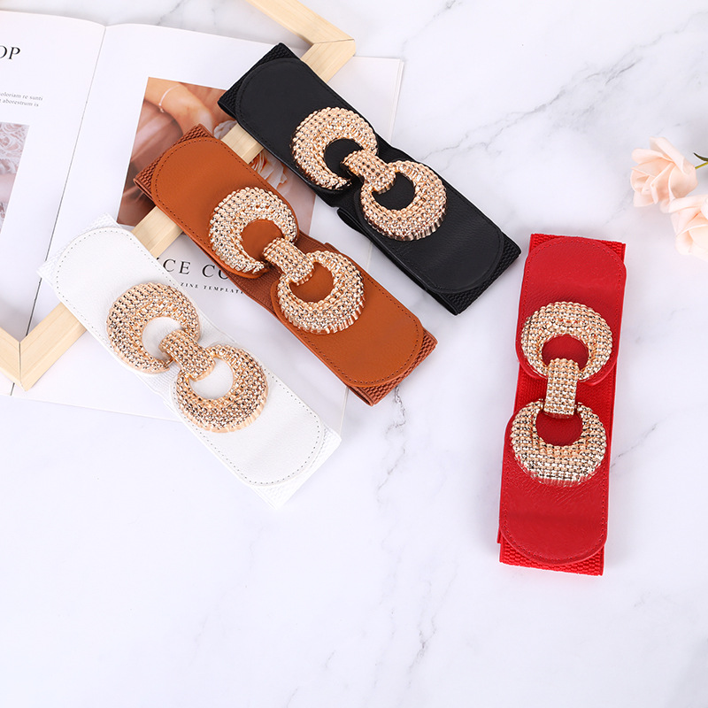 Manufacturer Wholesale Fashion Women's Elastic Wide Girdle down Jacket Casual Elastic Belt Sweater Korean Style Decorative Belt