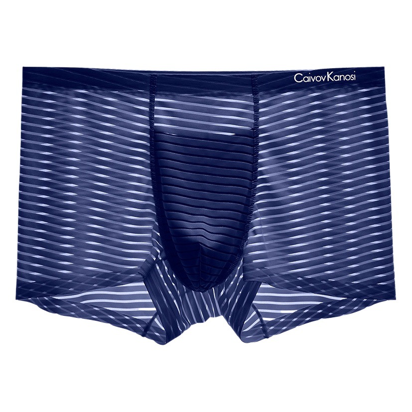 Caivov Kanosick Men's Underwear Men's Ice Silk Seamless Boxers Summer Antibacterial Crotch Breathable Boxers