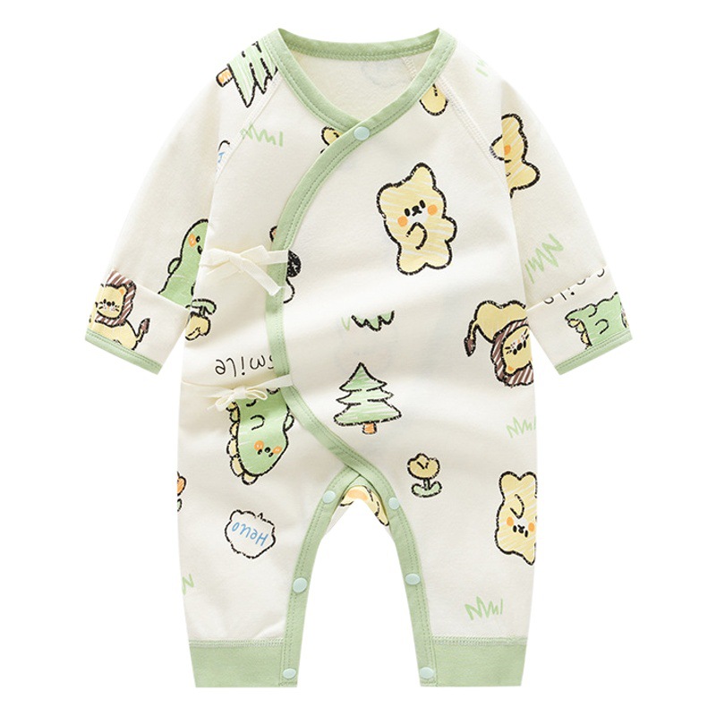 Autumn New Newborn Jumpsuit, Spring and Autum Baby Clothes, Double-Sided Pure Cotton Infant and Toddler Boneless Long-Sleeved Rompers