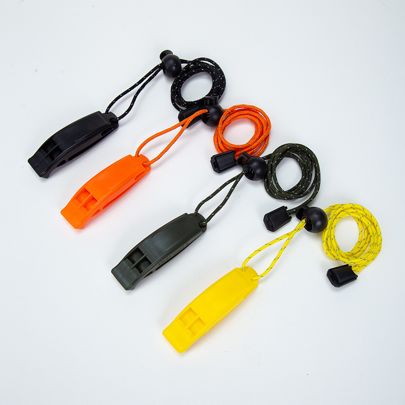 Outdoor Camping Dual-Frequency Whistle Plastic Outdoor Sports Life-Saving Whistle Set Survival Supplies Mini Whistle Wholesale
