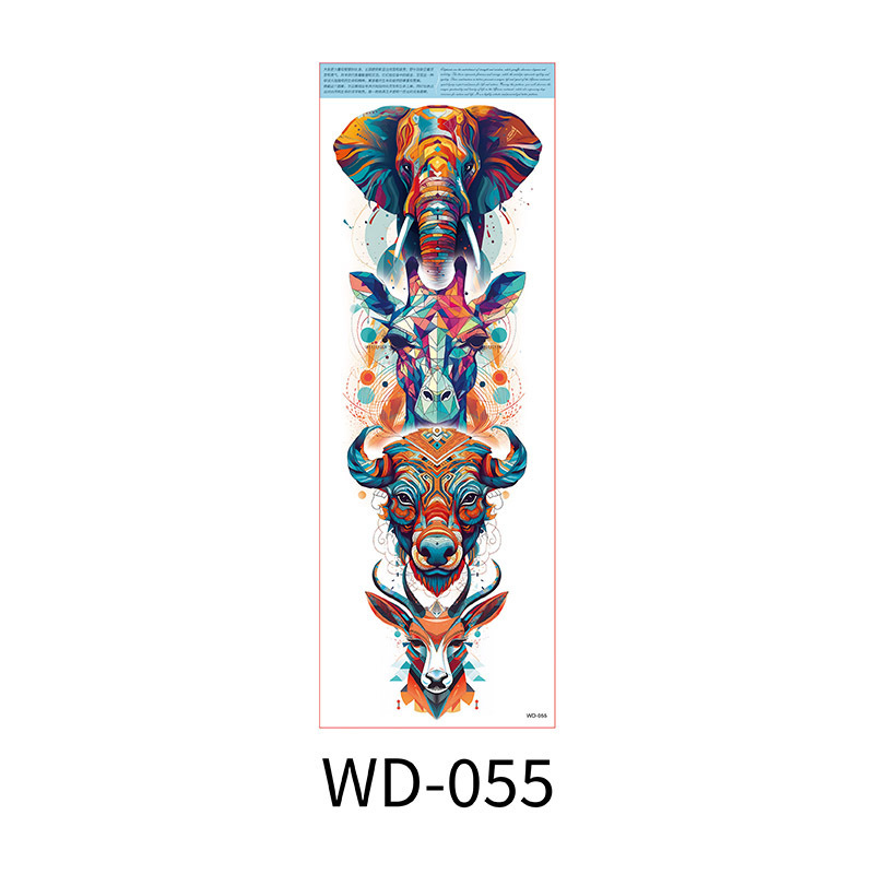 Picture of Full Arm Tattoo Sticker Cross-border New Waterproof Sweat Simulation Cross Buddha Black and White Colorful Personality Full Arm Temporary Tattoo