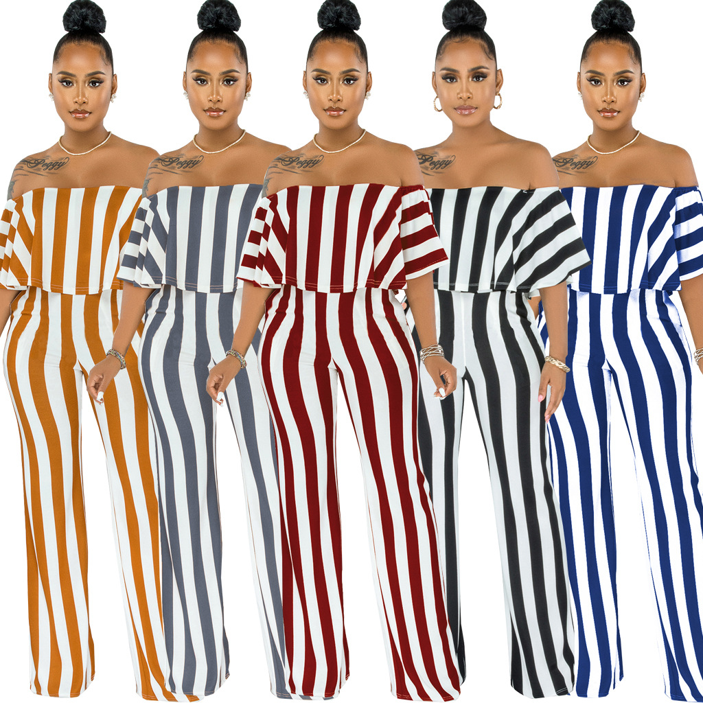 SMR10727 Foreign Trade Platform Amazon New European and American Sexy Fashion Strapless Jumpsuit
