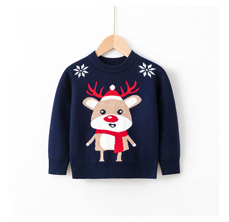 Picture of 2023 Europe and the United States new children's Christmas sweater children's clothing girls boys autumn and winter cartoon pullover sweater