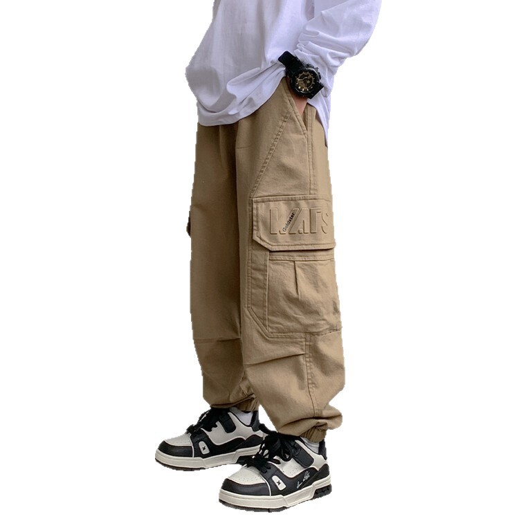 Picture of Boys' Cargo Pants Spring and Autumn 2025 New Stylish Loose Casual Pants for Older Children Autumn Long Pants