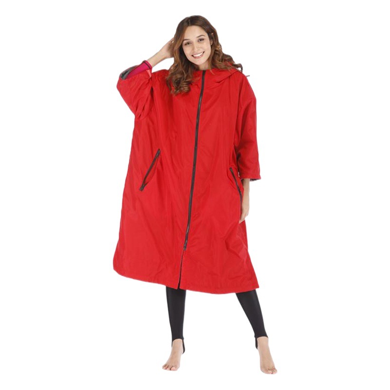 Dryrobe Mid-Sleeve Waterproof and Windproof Hooded Cloak Outdoor Diving Surfing Swimming Warm Bathrobe Windbreaker