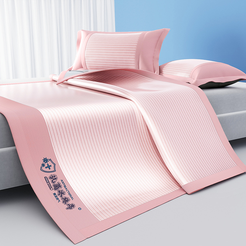 Picture of 2025 Explosions Antibacterial Ice Silk Mat Summer Sleeping Naked Maternal and Infant Class Air-conditioned Mat Machine Washable Folding Bed Cover Soft Mat