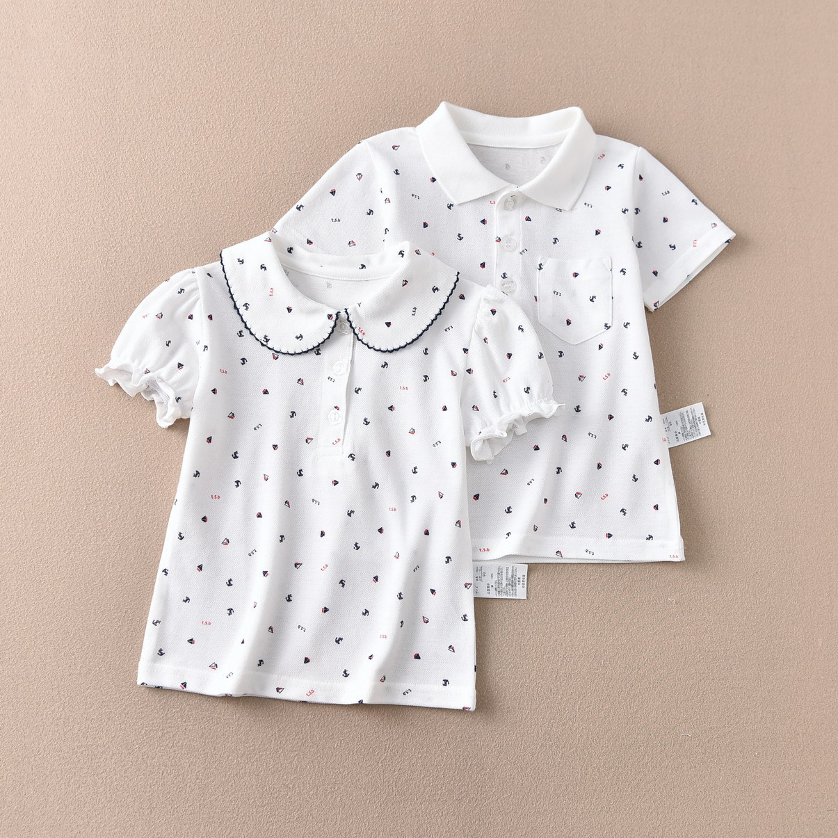 Picture of Distribution school uniform performance clothes all-match export Japanese T-shirt Navy style anchor student bottoming shirt boys and girls children