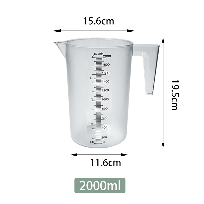 Picture of Transparent Acrylic PC Measuring Cup Plastic Scale Measuring Kettle Thickened High Temperature Milk Tea Shop Supplies Black Scale Measuring Cup
