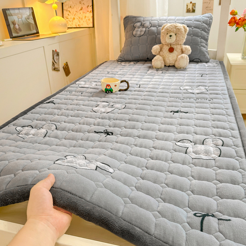 Picture of Class A maternal and infant grade milk velvet mattress autumn and winter foldable washing anti-static student dormitory bed single double soft