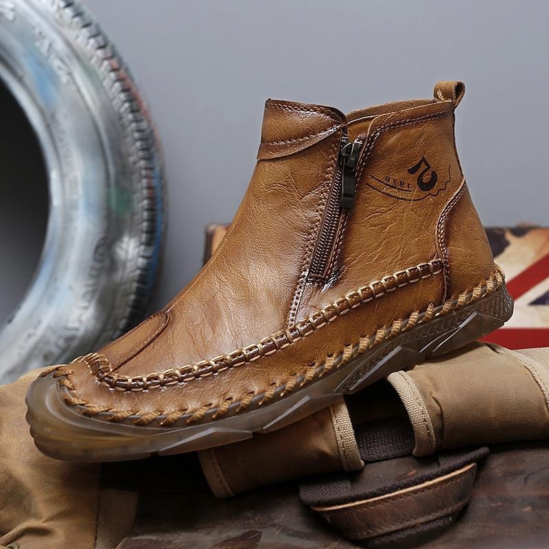 Cross-border Amazon Martin boots men's 2025 autumn winter trend casual high-top men's shoes motorcycle cargo shoes leather booties