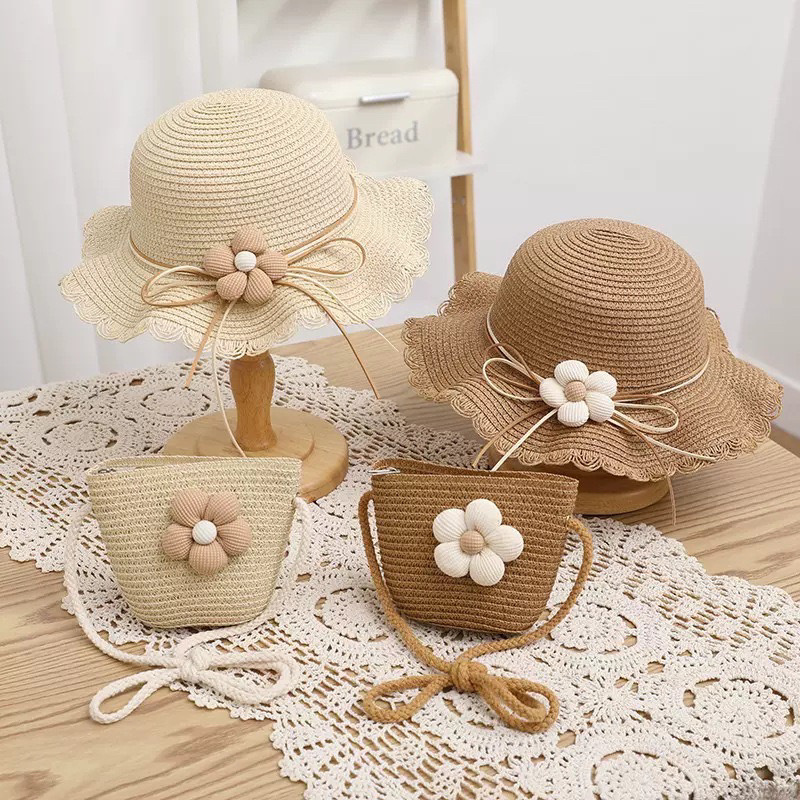 Summer girls' sun-proof straw hat little girl Summer Princess Beach Sun-proof big brim hat female treasure fisherman hat summer