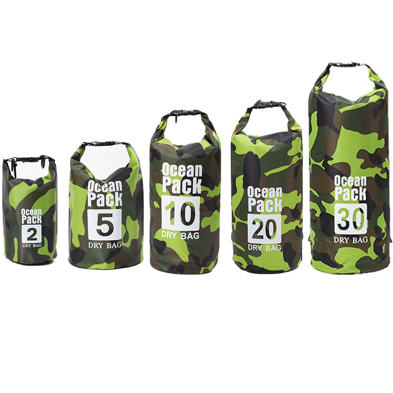 Picture of Cross-border Hot Camouflage Drift Waterproof Bag Single Shoulder Double Shoulder Waterproof Barrel Bag Polyester Lightweight Drift Bag Large in stock