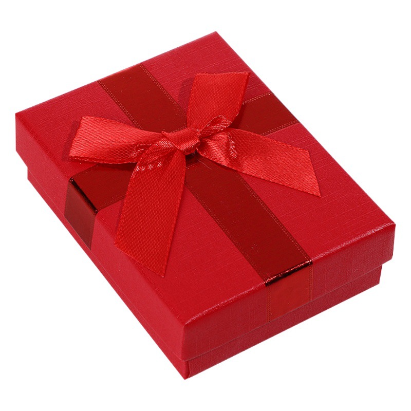 Tanabata gift box multi-color bow gift box square jewelry box ring accessories jewelry packaging jewelry box wholesale