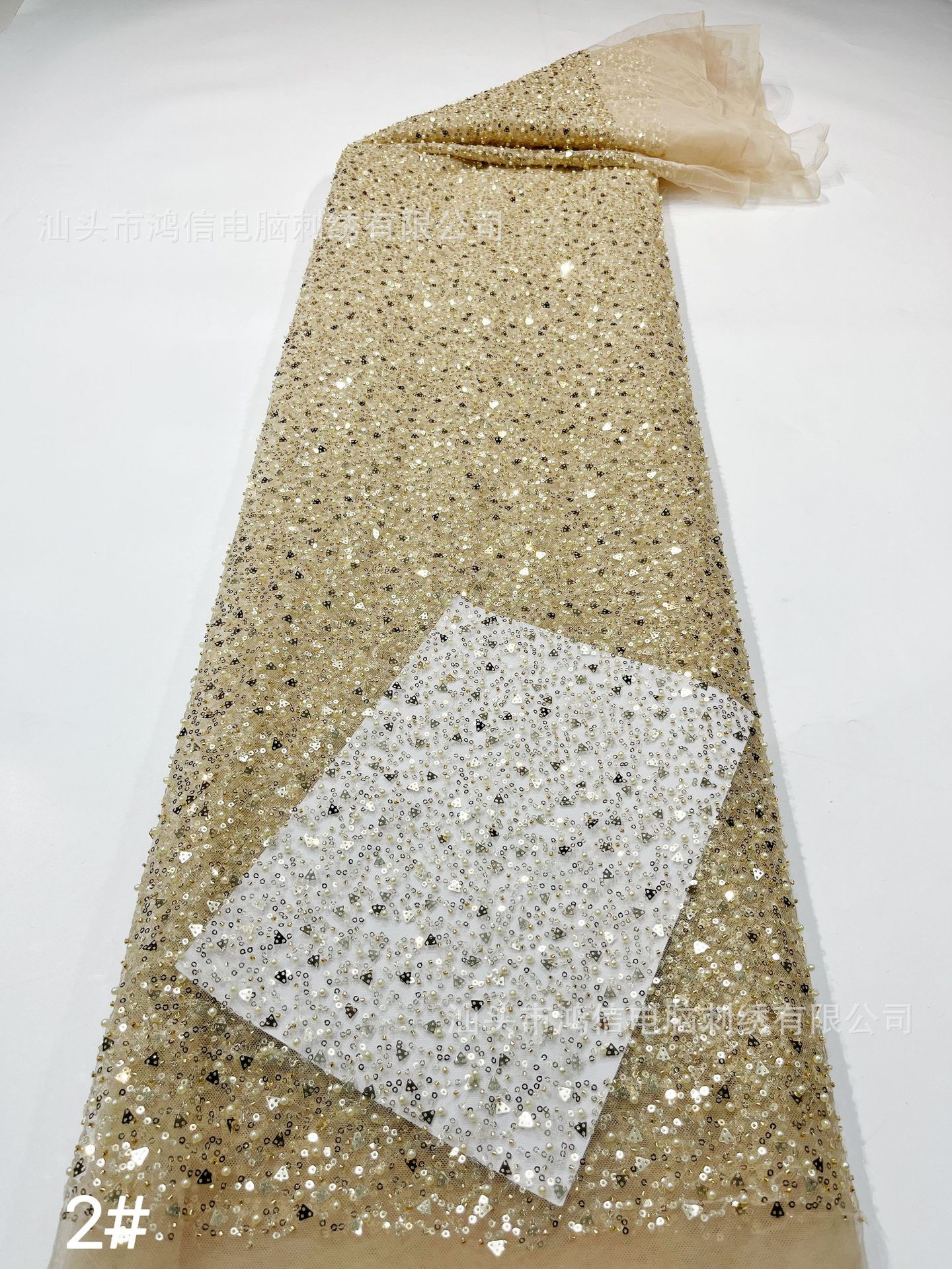 Picture of New mesh full beads beads beads series wedding dress fashion fabric stage clothes a large number of spot