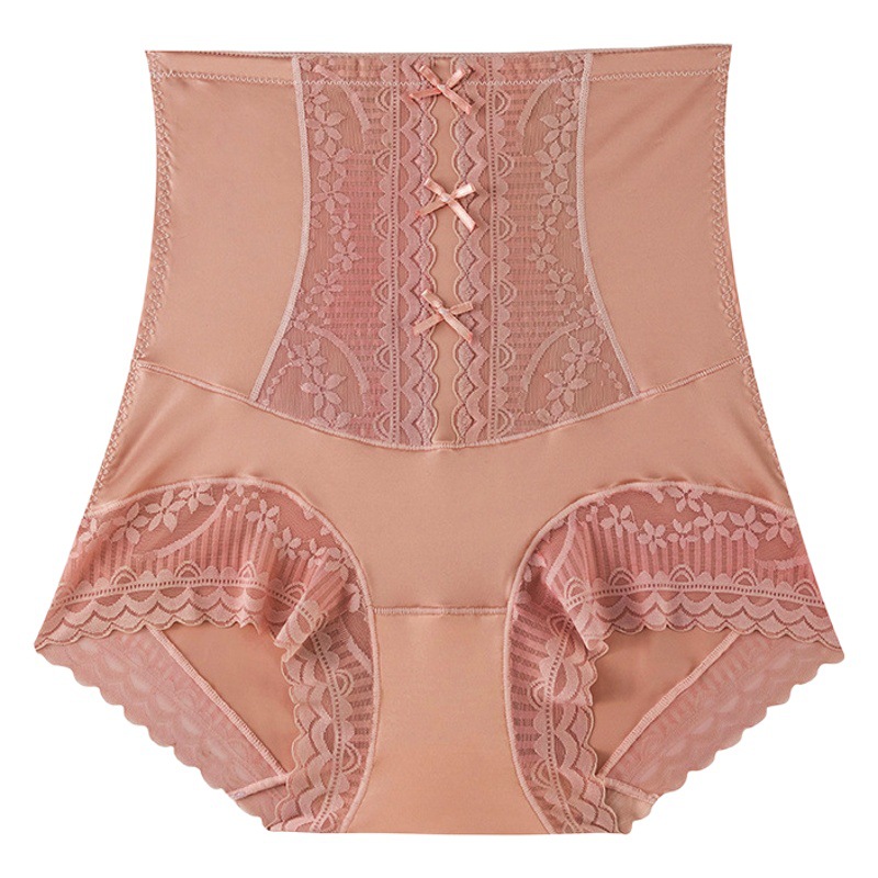Chinese retro ladies seamless high waist jacquard underwear small waist paclitaxel anti-mite antibacterial crotch body pants wholesale