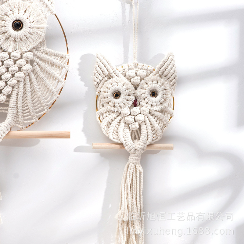 Picture of Cotton Rope Hand-woven Owl Pendant Bohemian Creative Wall-hanging Blanket Nordic Style Home Decoration Hanging Ornaments