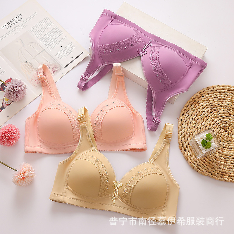 Picture of plus size women's bra gathered up to support sagging underwear middle-aged and elderly mother thin bra wholesale direct supplier