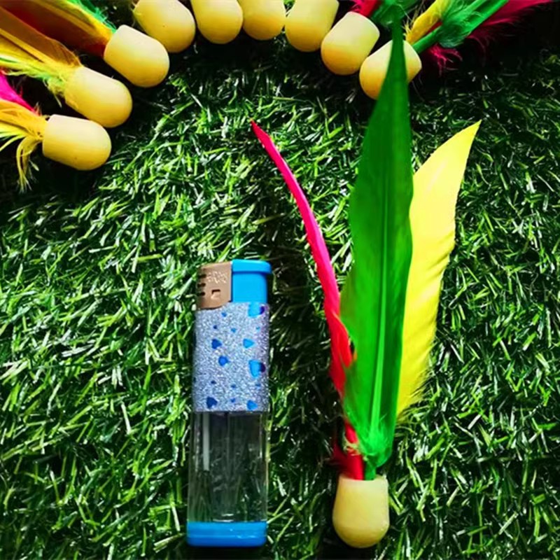 Picture of Big Head three fur ball high elastic three fur ball board badminton ball children outdoor fitness toy three fur racket durable three fur ball