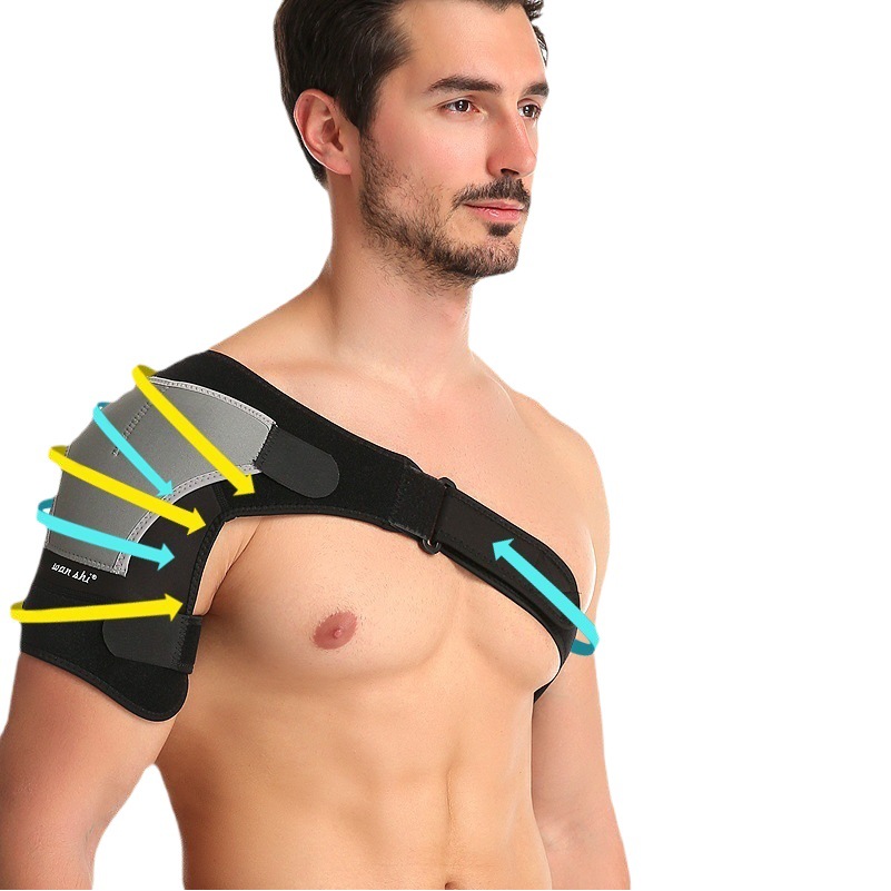 Shoulder pad Sports men's protective pressurized left and right shoulder adjustable processing section strain weightlifting fixed strap manufacturers wholesale