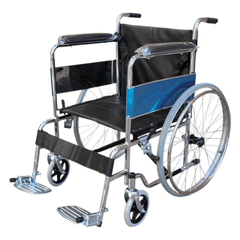809 Wheelchair Electroplated Soft Seat Foldableing Lightweight Elderly Special Manual Disabled Portable Hand Push Transportation