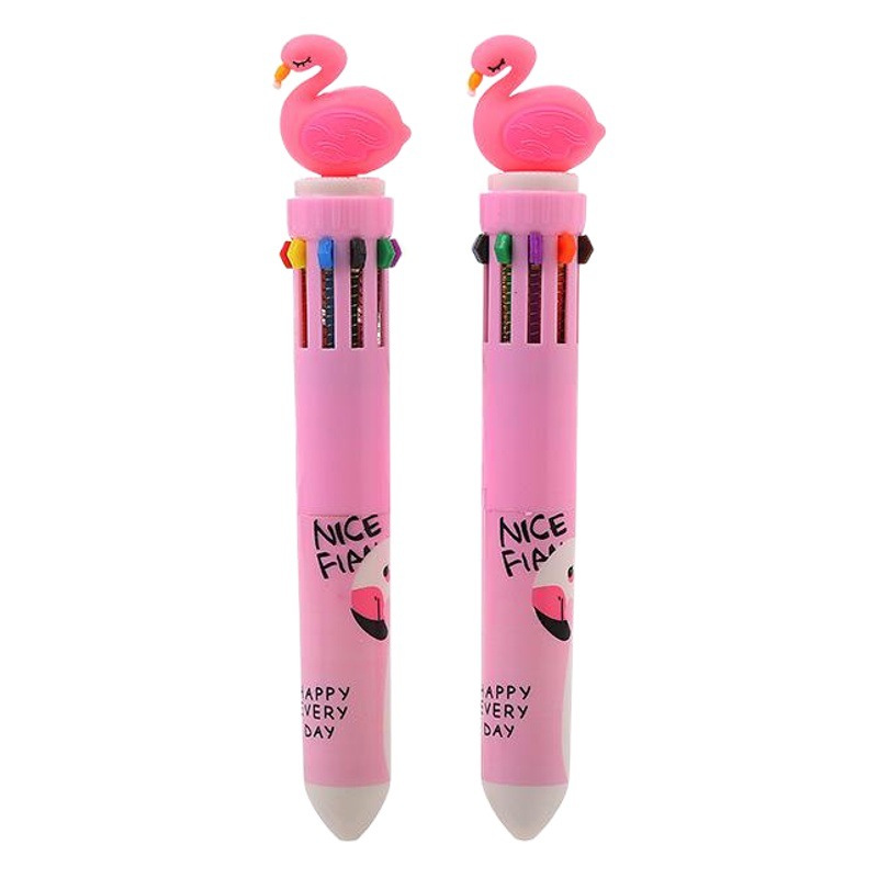 Creative stationery ten color ballpoint pen cartoon student color graffiti pen girl heart Pink Swan ballpoint pen wholesale