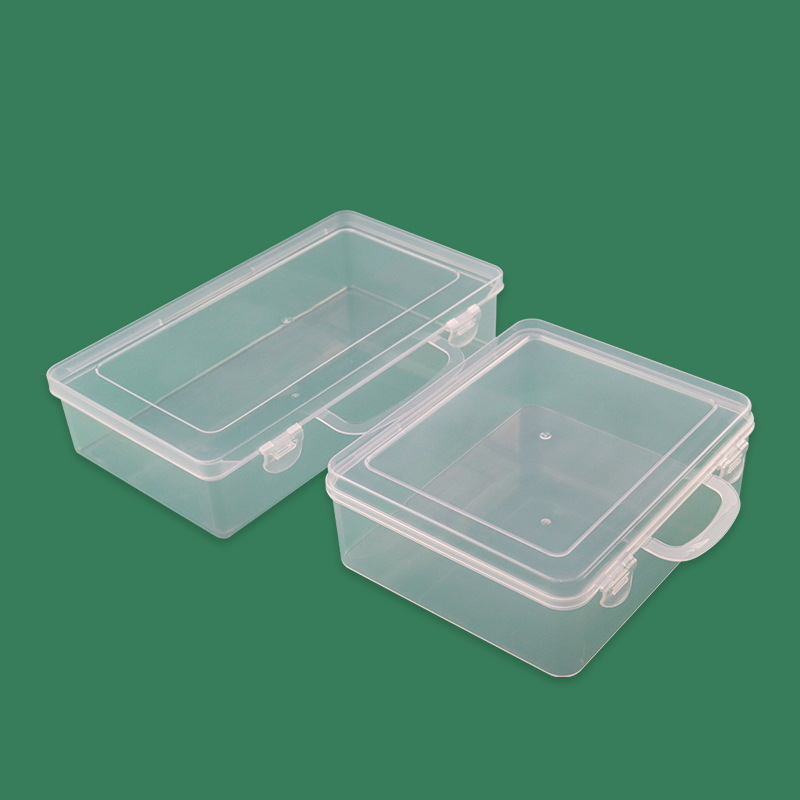 Transparent Pp Plastic Suitcase Small Hardware Parts Storage Box Jewelry Cosmetics Puzzle Packaging Storage Box