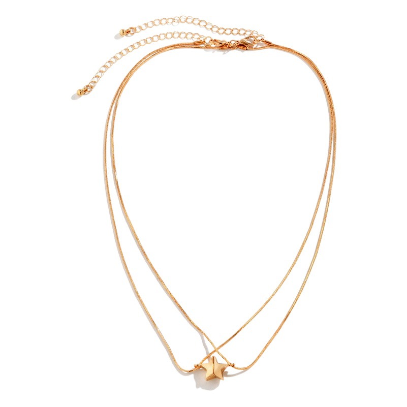 Europe and the United States cross-border new personalized snake bone chain friendship set couple Gift necklace magnetic star pendant jewelry women