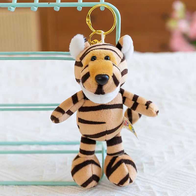 Picture of Lion Pendant Animal Keychain Tiger Zebra Raccoon Turtle Dog Wolf Dog Backpack Bag Pendant Doll