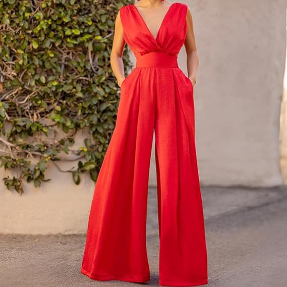 Picture of 2024 Cross-border Foreign Trade Spring and Summer Chinese Style Long Dress New Chinese Style Jumpsuit V-Neck Mid-waist Temperament Commuter Jumpsuit