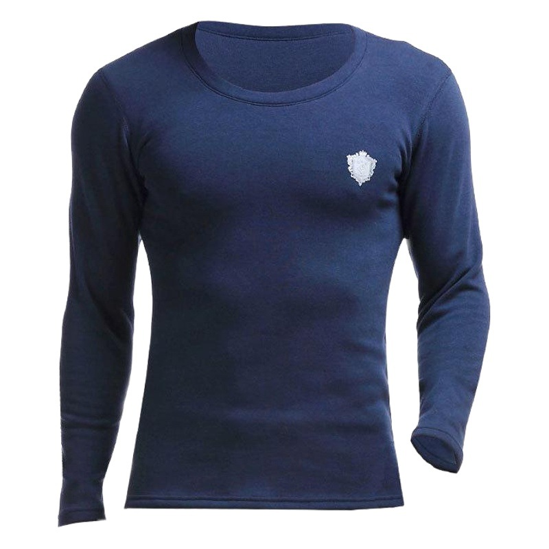 Winter Men's Thermal Underwear Top Single-piece Thickened fleece-lined Base Shirt Cold-proof Crewneck Autumn Tight Cotton Sweater