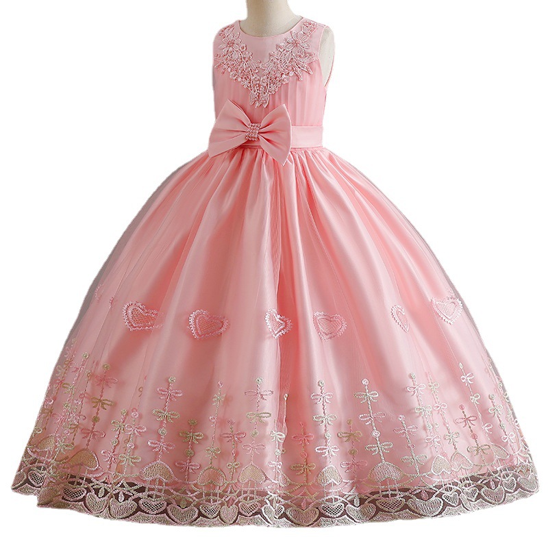 Picture of 2023 Summer New Girls' Dress Sleeveless Long Dress Mesh Lace Princess Dress Piano Costume Cross-border Exclusive