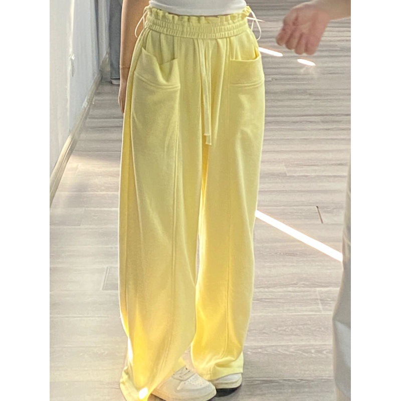 Casual pants women's wide-leg pants fashionable high waist 2023 solid color New straight pants sports pants fashionable elastic waist fashionable trousers