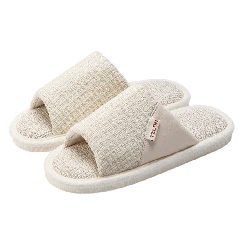 Linen slippers women's summer indoor home mute non-slip wholesale couples new breathable sweat-absorbent sandals men's four seasons