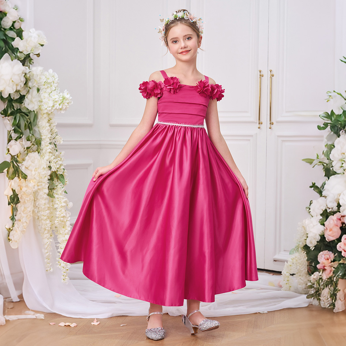 2025 Spring and Summer Children's Dresses Princess Dresses Fashionable Long Skirts Large Skirts Flower Girls Little Girls Party Dresses Evening Dresses
