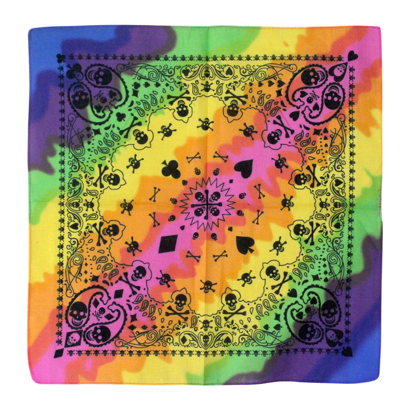 European and American cotton hip hop multi-color gradient poker skull hip hop Harajuku fashion protective gear headscarf