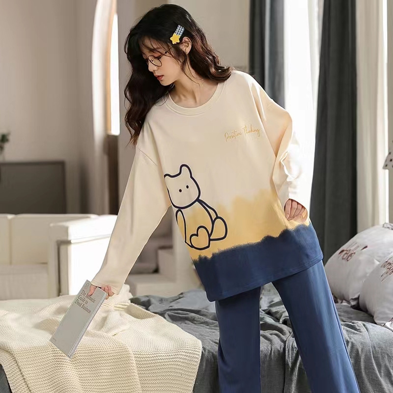 Pajamas Women's 2025 New Spring Autumn and Winter Imitation Cotton Long Sleeve Women's Plus Size Outwear suit