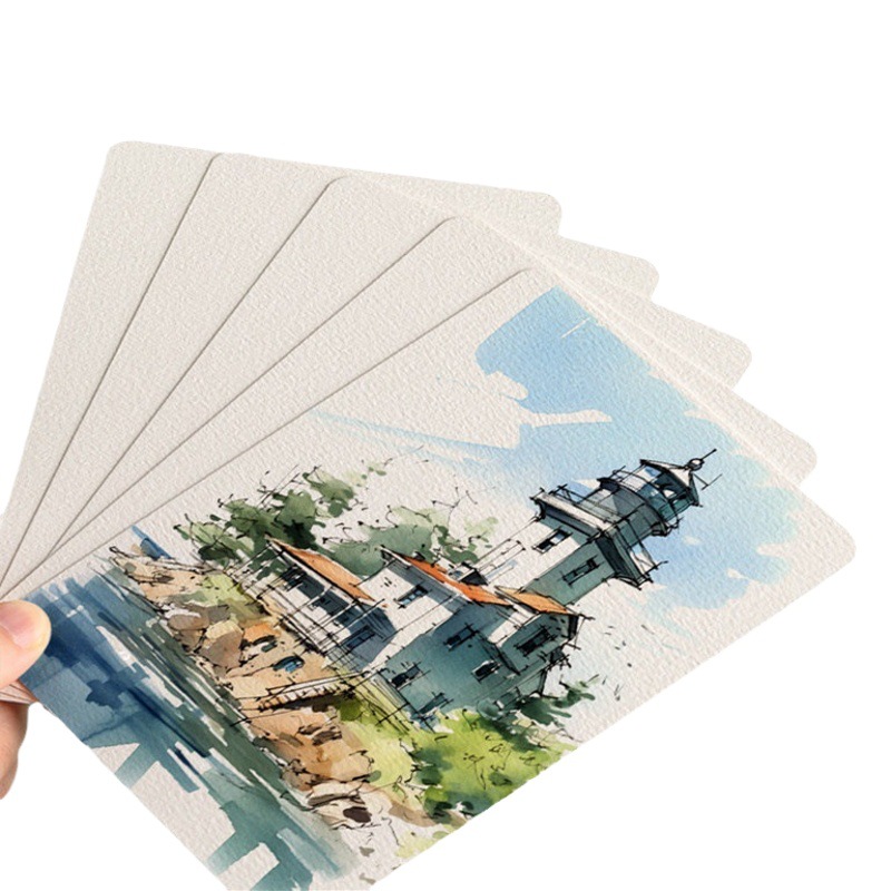 Watercolor paper postcard 300g thickened art painting square paper card coarse grain wood pulp blank cardboard