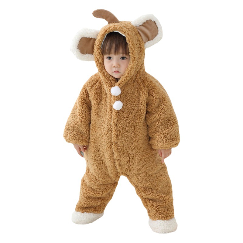 Baby's jumpsuit short-sleeved autumn and winter clothes winter thickened baby's climbing suit for boys and girls