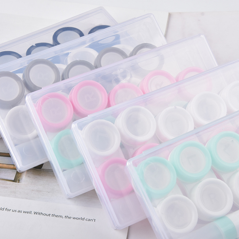 Picture of Macaron Five-Pack Contact Lens Case, Contact Lens Storage Box, Pp Box Set, Display Box with Clip, Tweezers Bottle