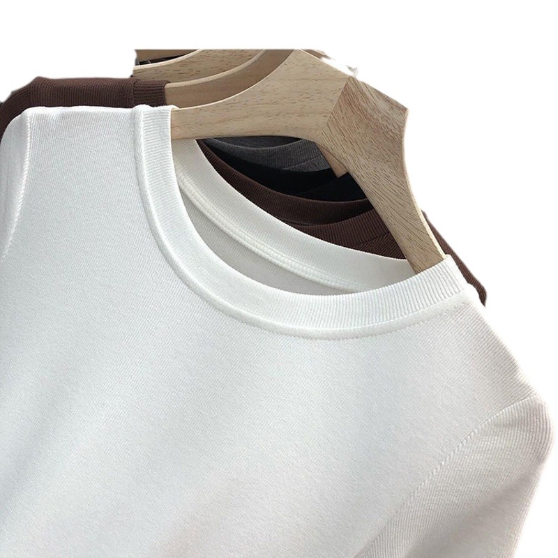 Solid Color Mask T-shirt Women's Short-sleeved 2024 Summer New French Style Slim-fit Slimming Design Sense Base Shirt Top