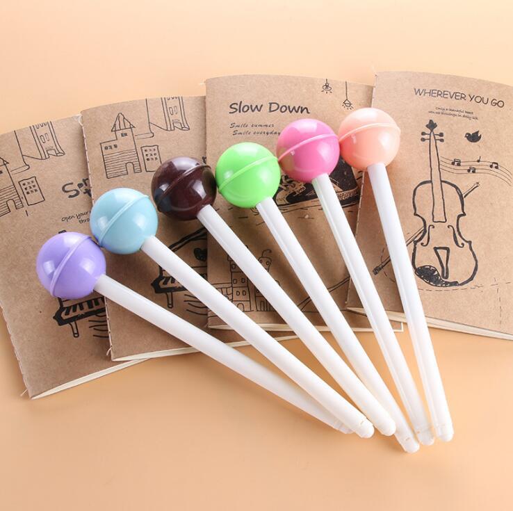Student Stationery Creative Cute Lollipop Gel Pen Creative Needle Tube Water Pen Signature Pen Black
