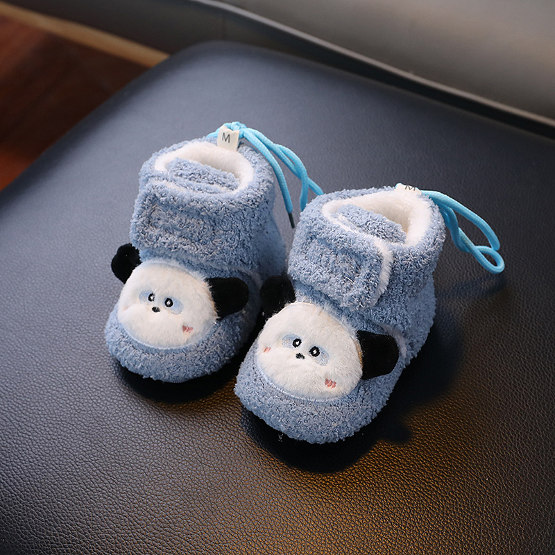 Baby Snow Boots Thickened fleece-lined Autumn and Winter Cotton Shoes Warm Baby Toddler Shoes Soft Sole Anti-slip Outer Wear Cartoon