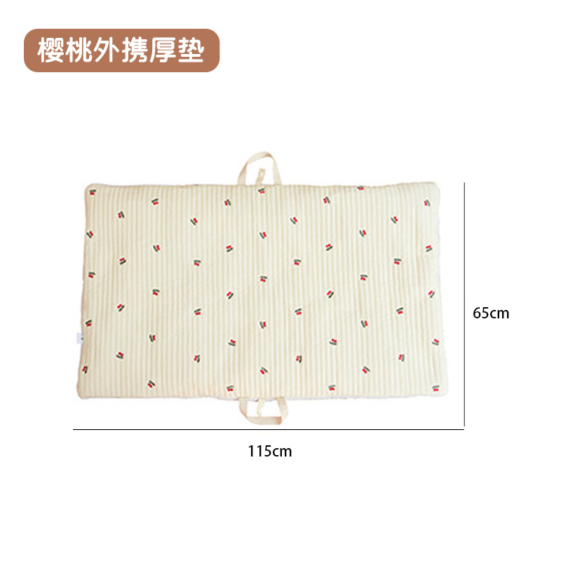 Picture of Ins Thick Newborn Baby Embroidered Pure Cotton Breathable Nap Foldable Portable Mattress Kindergarten Machine Washable Sleeping Mat