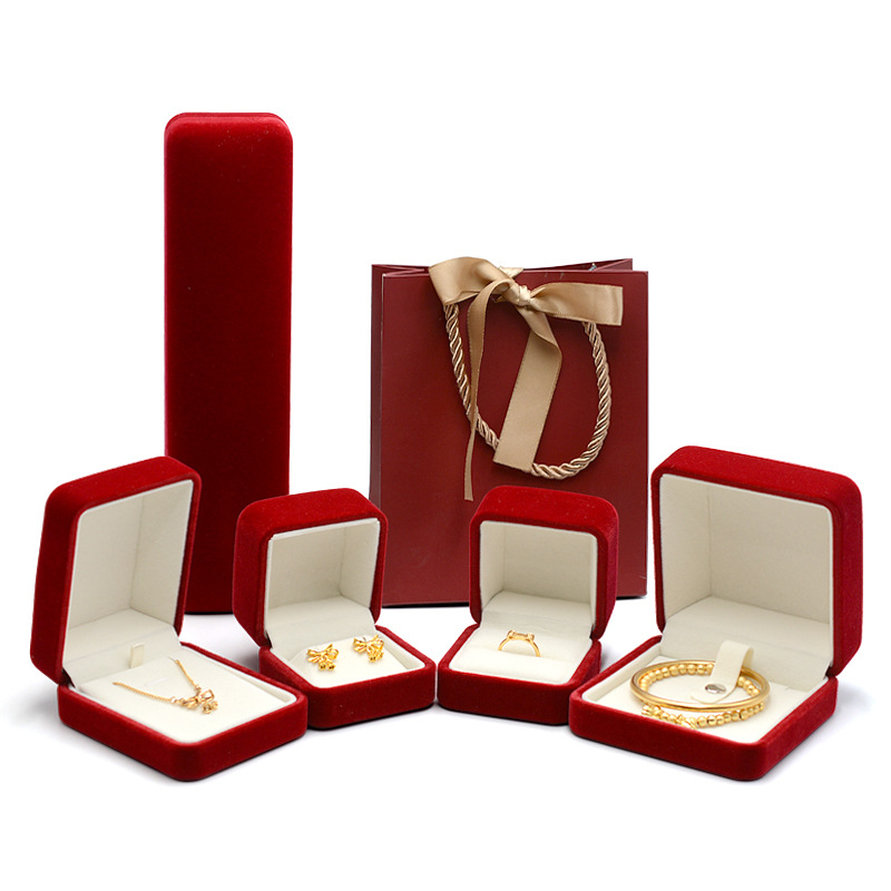 Forest Velvet Proposal Ring Box Necklace Box Earrings Bracelet Box Jewelry Packaging Gift Box