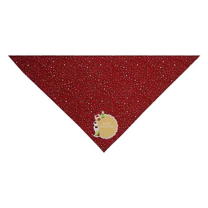[Printable logo] Christmas cotton pet triangle scarf dog printed scarf animal saliva towel