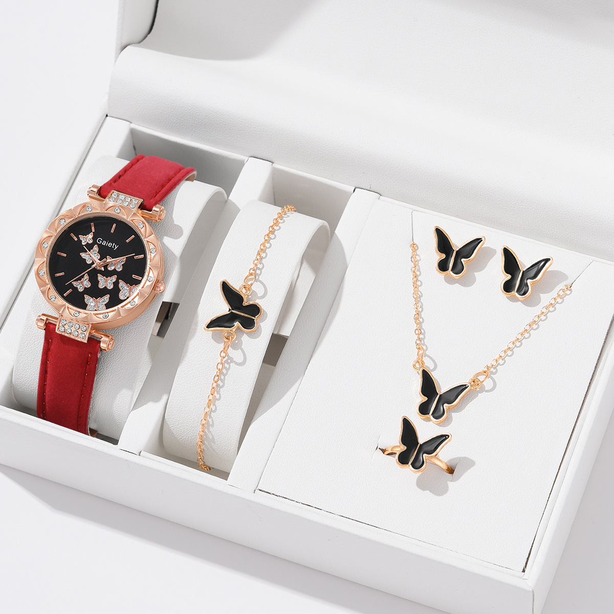 Picture of New TikTok Popular Women's Watch Fashion Personality Simple Watch Butterfly Digital Belt Watch Set