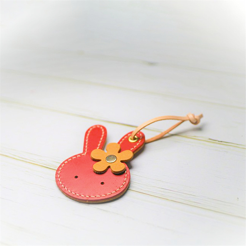 Picture of New 2023 Rabbit Year Red Rabbit Keychain Pendant Cute Rabbit Leather Keychain Bag Pendant